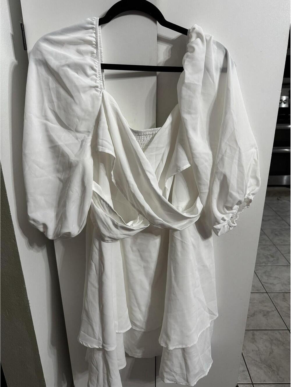 Shein Curve White Long Sleeve Dress NWT 4XL
